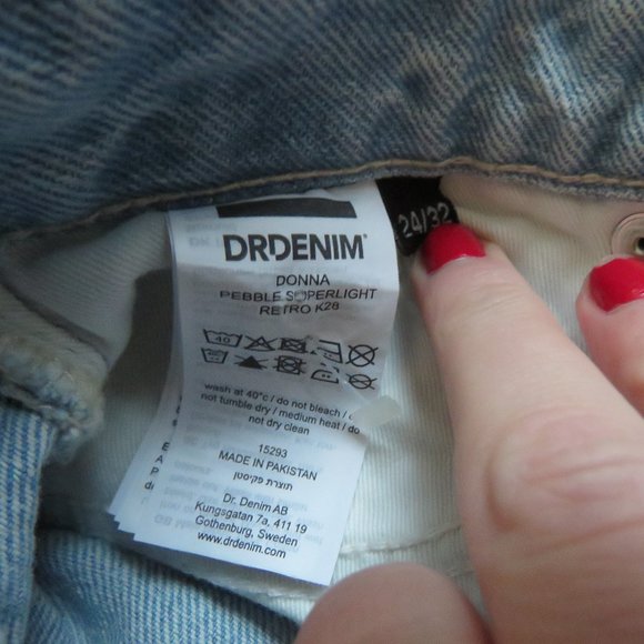 DR. DENIM Donna Pebble Superlight Retro High Rise Wide Leg Jeans - Size 24 - Picture 14 of 15